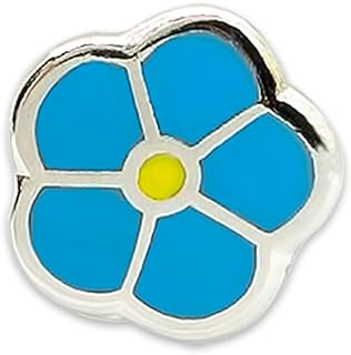 The Masonic Exchange Forget Me Not Lapel Pin - [Silver & Blue][1/4'' Diameter]