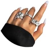 FUTIMELY Vintage Cool Irregular Chunky Statement Rings Set for Women Girls,Gold Silver Open Dome Ring Bold Thick Rings Minimalist Simple Rings y2k Jewelry