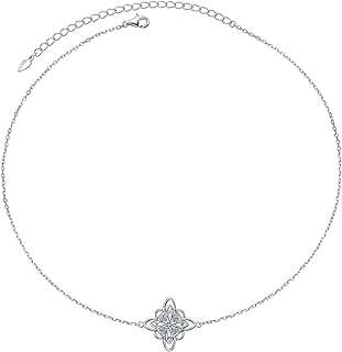 DAOCHONG S925 Sterling Silver Dainty Celtic Necklace for Women Birthday Easter Gifts