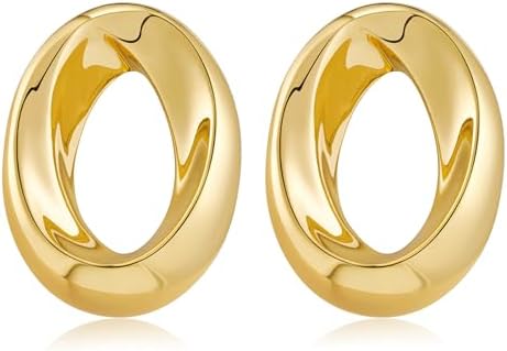 TOBABA Hypoallergenic Brass Statement Drop Earrings for Women, Stylish Geometric Dangle Design