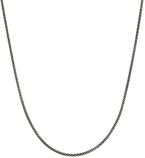 Black Rhodium Plated Sterling Silver Popcorn Chain Necklace with Lobster-Claw Clasp for Everyday Elegance