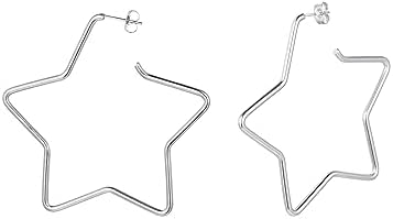 Fashion Star Hoop Earrings for Women Stainless Steel/18K Gold/Black Plated Big Earring Hoops Fit Sensitive Ears(with Gift Box)