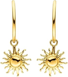 Silver-Plated Stainless Steel Sun Hoop Earrings by PURELEI® - Versatile, Water-Resistant Fashion Jewelry Ideal for Women - Hawaiian Inspired Design