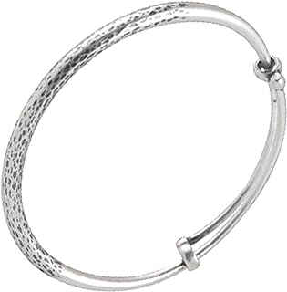 Solid 999 Sterling Silver Hammered Bangle, Customized Hammered Bracelet- Gift for Mom, Women, Sister, Girlfriend, Her,Best Friend