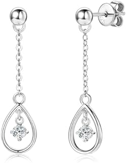 Moissanite Drop Dangle Earrings for Women, 925 Sterling Silver Lab Created Diamond Earring 18K Gold Plated Earring Hypoallergenic Jewelry Mother's Day Christmas Birthday Gifts