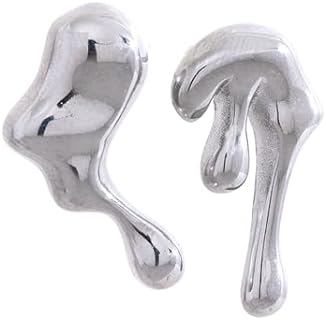 Snap Back Brass Water Drop Earrings in Gold/Silver for Women with Mismatched Asymmetrical Design