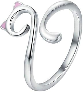 Jude Jewelers Stainless Steel Cute Pink Cat Cocktail Party Birthday Statement Mother's Day Wedding Statement Ring