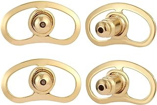 Earring Backs for Droopy Ears, AKRUWELY Locking Bullet Earring Support Lifter Backs for Heavy Earrings Earlobe Large Earring Backings for Studs Heavy Earring Support Backs Gold 4pcs