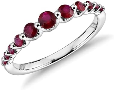 Stackable Created Sapphire Ring in 925 Sterling Silver for Women and Girls, Trendy Floating Design, Daily Wear Fashion Ring in US Sizes 4 to 13