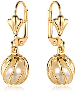 Barzel 18K Gold Plated Pearl Dangling Drop Earrings