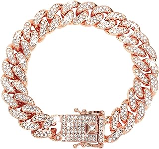 Lobster Claw Clasp Cuban Link Brass Anklet for Men and Women Featuring Rhinestone Butterfly Design