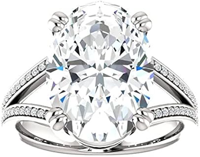Kiara Gems 7 CT Oval Infinity Accent Engagement Ring Wedding Eternity Band Vintage Solitaire Silver Jewelry Halo-Setting Anniversary For Praise Ring Gift