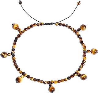 Amethyst Gemstone Anklets with Bead Chain for Women, Beach-inspired Yoga Meditation Anti-Anxiety Jewelry