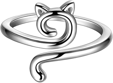 Charming Catbird Wedding Ring, Hypoallergenic Adjustable Statement Alloy Ring with Versatile Cat Design