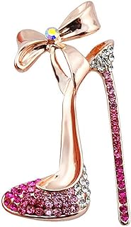 Crystal High Heels Shoes Brooch Pins Jewelry Gift For Women Men