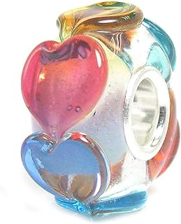 Infinity Love Goes Round Rainbow Life Heart Glass Bead Sterling Silver Core For European Charm Bracelets