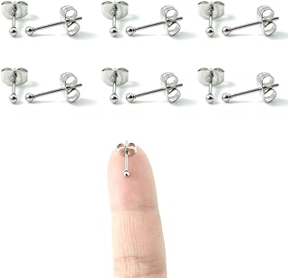 DDJSJ Tiny Stud Earrings Dot Upper Cartilage Helix Lobe Second Third Hole Ear 20G Piercing Jewelry | Small Ball Earring Set for Women Girl……