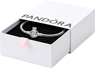Pandora Moments Crown O Clasp Snake Chain Bracelet - Sterling Silver Charm Bracelet for Women - Compatible Moments Charms - Cubic Zirconia & Sterling Silver, With Gift Box