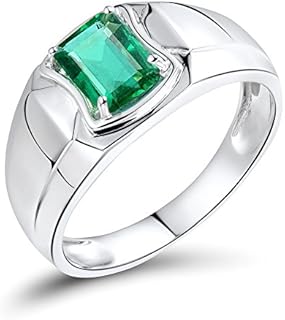 Men's 14K/18K Yellow White Gold Natural Emerald Ring Sapphire Tanzanite Engagement Wedding Band with Diamonds for Man Father's Day Promotion