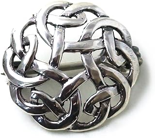 925 Sterling Silver Clasp, Vintage Celtic Round-Shaped Norse Filigree Brooch, Ideal for Scarves or Shawls, Imported from Thailand