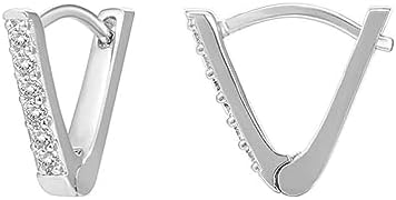 Triangle Hoop Earrings for Women Triangle Earrings Huggie Earrings for Women Silver V Earrings Spike Hoop Earrings for Women