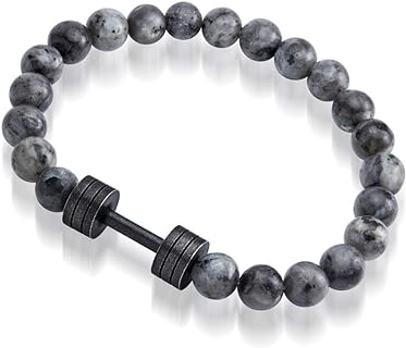 Stainless Steel Bead Chain Gym Beads Bracelet for Men & Women, No Clasp Design by 555Jewelry