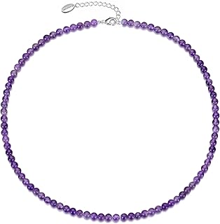 Collier en argent plaqué Philip Jones avec mini perles d'améthyste, élégant et tendance, idéal pour les femmes et parfait pour les cadeaux