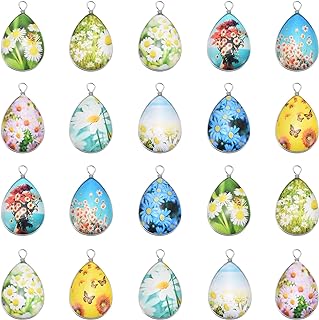 Round Clasp Daisy Flower Glass Bead Pendant Necklace - Alloy Chain - Perfect For DIY Jewelry Creation & Gifts - Whimsical, Spring-Themed Design