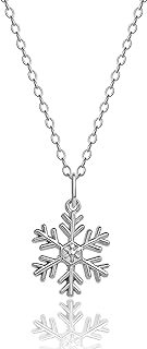 Disney Womens Frozen Necklace - Sterling Silver Necklace with Snowflake or Olaf Pendant - Frozen Jewelry Jewelry for Women