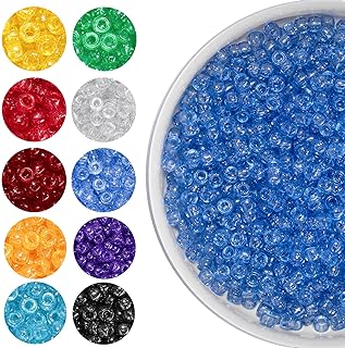 Pony Beads (1200pcs Blue Glitter Pony Beads 6x9mm), Beads for Bracelet Necklace Jewelry Making, Pony Beads for DIY Crafts, Beads for Hair Braids.