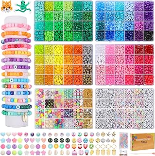 THRELE Multicolor Acrylic Pony Bead Bracelet Making Kit - 4000 Pieces Craft Set for Kids - Friendship Bracelets, Necklaces, Earrings & More - Ideal Christmas or Birthday Gift for Girls