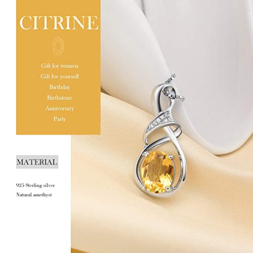 Valentine's Day Gifts Fine Jewelry Natural Gemstone Swiss Blue Topaz Amethyst Citrine Peridot Opal Sterling Silver Pendant Necklace Gifts for Women