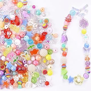 Berovskki Mixed Acrylic Beads: 120-Piece Jewelry Making Set with Multiple Shapes for Necklaces and Bracelets, Ideal DIY Gifts