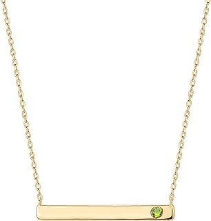 Peridot Bead Necklace with Durable Cable Chain for Women | PAVOI 14K Yellow Gold Plated Birthstone Necklace