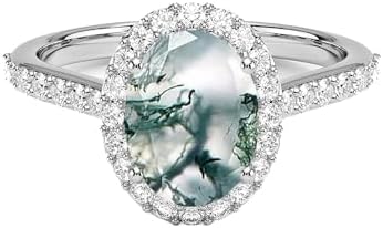 925 Sterling Silver Oval Shaped Ring 6X8 MM 1.5CT Gemstone Vintage Ring Engagement Ring for Women Oval Cut Unique Gemstone Bridal Wedding Ring Size 4~15