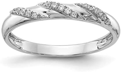 Ladies 14k White Gold Wedding Band with 1/15 Carat Diamond Trio, Ideal for Women, Timeless Design