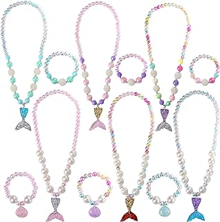 PinkSheep Acrylic Mermaid Beaded Bracelets for Kids in Turquoise, Featuring Mermaid Tail Design & Vibrant Pastel Beads, Perfect Birthday Gift Set – Pack of 6