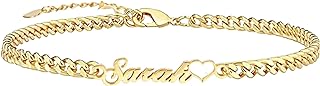 Lobster Claw Clasp Customized Anklets, Curb Chain, for Women - Gold Plated Stainless Steel Personalized Large Chain Anklet, Beach Boho Design