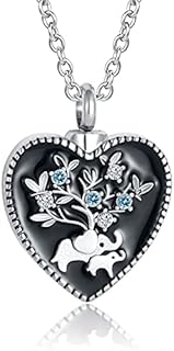 Puppy Elephant Animal Cremation Urn Necklace for Pet Ashes Heart Paw Print Mom Baby Urn Locket Memorial Keepsake Ashes Holder
