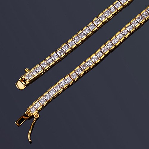 1 Row AAA All Iced Out Tennis Bling 4-6mm Square Cut Lab Simulated Diamond Bracelet 8" 7''