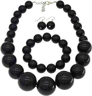 Chunky Pearl Necklace Jewelry Set Pearl Choker Large Bead Necklace For Women Bride Wedding Gift