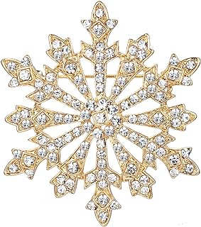 EVER FAITH Women's Austrian Crystal Winter Snowflake Brooch