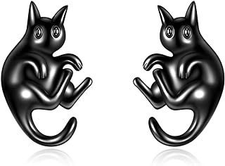 Women's Sterling Silver Moonstone Stud Earrings with Playful Frog, Fox, Cat, or Panda Design - Ideal Jewelry Gift for Christmas or Birthdays