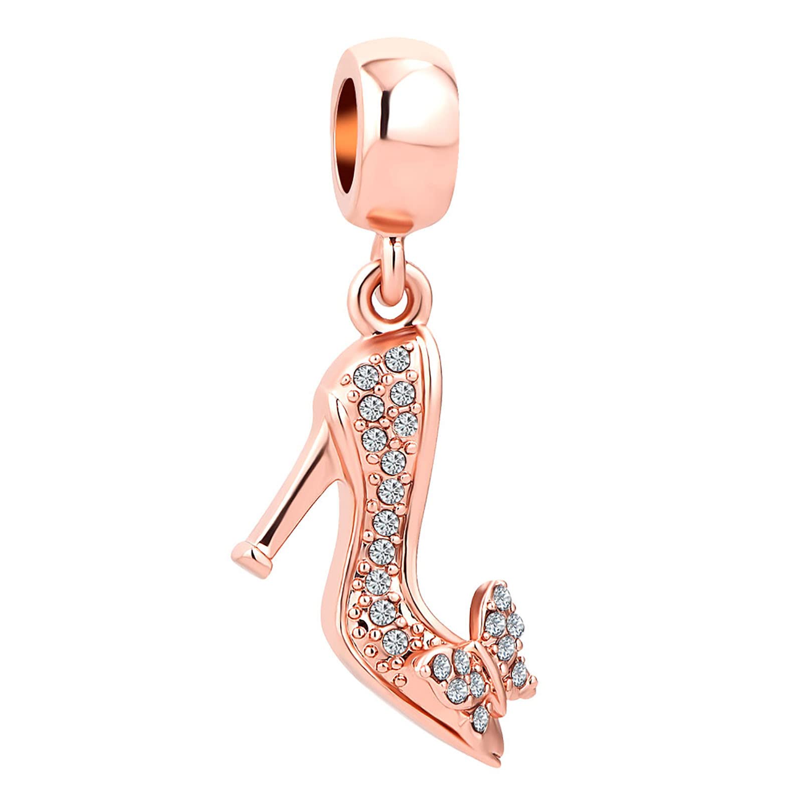 Women Girls Sexy High-heeled Shoe Charm Compatible with Pandora Charms Bracelets