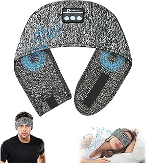 AndThere Casque Anti Bruit pour Dormir avec Bluetooth 5.0 et Batterie Longue Durée, Taille Réglable, Parfait pour le Sport et le Sommeil Relaxant