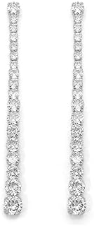 Simulated Diamond Long Dangle Earrings for Women Cubic Zirconia Drop Statement Earrings for Party Wedding Homecoming Costume