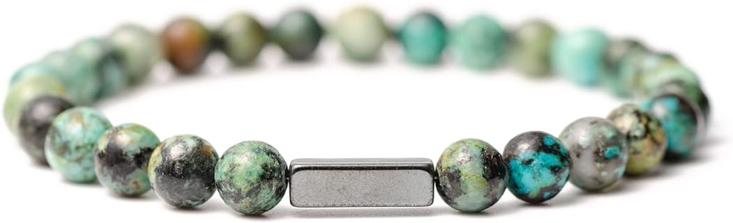 Natural 6mm Beaded Bracelets for Men Women Crystal Stretch Bracelet