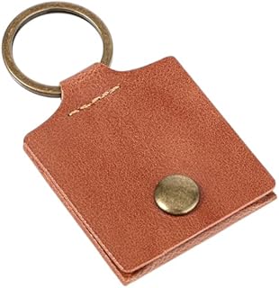 Keychain Ring Holder, PU Leather Jewelry Holder Keychain Engagement Ring Pouch Wedding Ring Case Workout Gym Ring Holder Portable Travel Pouch for Coin