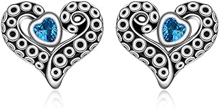 Luckily Hamsa Evil Eye Fox Axolotl Tentacle Black Cat Easter Bunny Halloween Bat Pumpkin Clover Stethoscope Earrings Dainty Hypoallergenic Stud Earrings for Sensitive Ears Gifts for Women