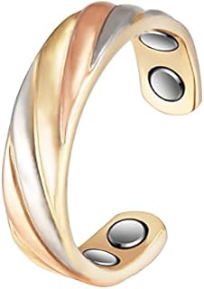 Magnetic Copper Hinged Wedding Rings for Arthritic Fingers - 99.9% Solid Pure Copper Adjustable Ring, Therapeutic Jewellery for Men and Women with Joint Pain